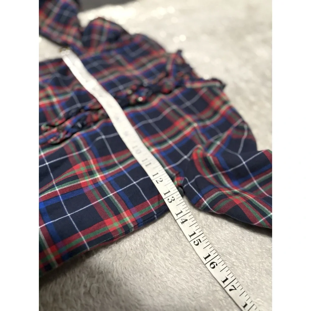 Ralph Lauren Plaid Girls 6 Drop Waist Dress‎ Multicolor Long Sleeve Cotton